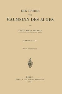 Produktbild: Die Lehre vom Raumsinn des Auges