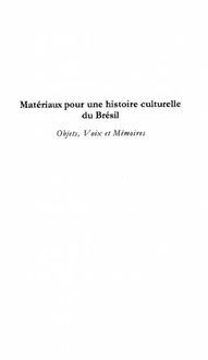 Produktbild: Materiaux Pour Une Histoire Culturelle Du Bresil