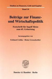 Produktbild: Beitr&auml;ge zur Finanz- und Wirtschaftspolitik.
