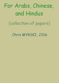 Produktbild: For Arabs, Chinese, and Hindus (collection of papers)