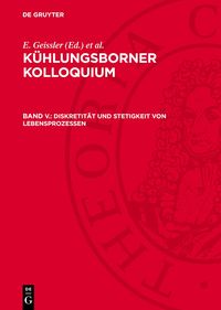 Produktbild: Diskretit&auml;t und Stetigkeit von Lebensprozessen