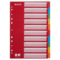 Produktbild: LEITZ Kartonregister 10teilig rot DIN A4 farbige Taben