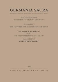 Produktbild: Die Bist&uuml;mer der Kirchenprovinz Mainz. Das Bistum W&uuml;rzburg II. Die Bischofsreihe von 1254 bis 1455