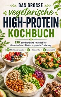 Produktbild: Das vegetarische High-Protein-Kochbuch Eiwei&szlig;reiche Rezepte f&uuml;r Muskelaufbau, Fitness & gesunde Ern&auml;hrung