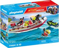 Produktbild: PLAYMOBIL 71464 Feuerwehrboot mit Aqua Scooter