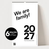 Produktbild: Familienkalender 2027, We are family! 5 Spalten Monatskalender, 25,5 cm x 42cm, 250 g
