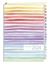 Times&more Kalenderbuch 2024. Bunter Buch-Kalender mit flexiblem Umschlag. Handlicher Wochenplaner. Taschenkalender 2024 zum Planen von Terminen. von |Heye