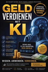 Produktbild: GELD verdienen mit KI - Der Praxisleitfaden f&uuml;r K&uuml;nstliche Intelligenz, neue Einkommensquellen, Nebenverdienst und erfolgreiche KI-Gesch&auml;ftsmodelle
