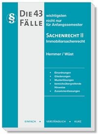 Produktbild: Die 43 wichtigsten F&auml;lle - Sachenrecht II - Immobiliarsachenrecht