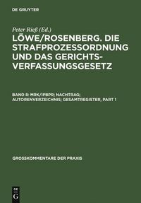Produktbild: MRK/IPBPR; Nachtrag; Autorenverzeichnis; Gesamtregister