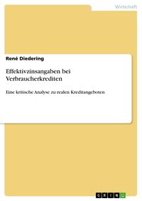 Produktbild: Effektivzinsangaben bei Verbraucherkrediten