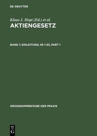 Produktbild: Aktiengesetz / Einleitung; &sect;&sect; 1-53