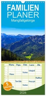 Produktbild: Familienplaner 2026 - Mangfallgebirge mit 5 Spalten (Wandkalender, 21 x 45 cm) CALVENDO