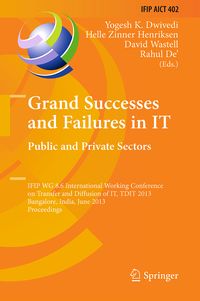 Produktbild: Grand Successes and Failures in IT: Public and Private Sectors