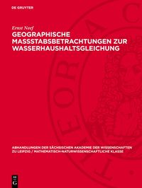 Produktbild: Geographische Massstabsbetrachtungen zur Wasserhaushaltsgleichung