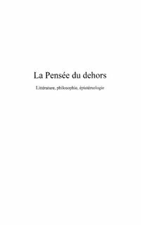 Produktbild: Pensee du dehors-Litterature,philosophie