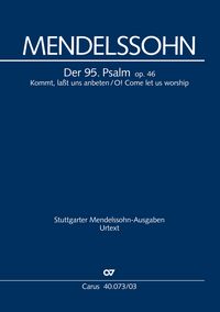 Produktbild: Der 95. Psalm (Klavierauszug)