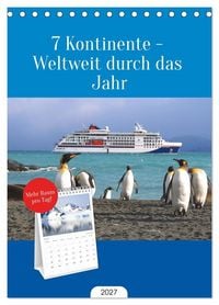 Produktbild: Tischplaner 2027 - 7 Kontinente - Weltweit durch das Jahr (A5 Tischkalender zum Aufstellen) CALVENDO