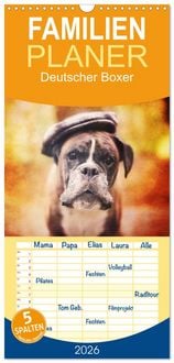 Produktbild: Familienplaner 2026 - Deutscher Boxer mit 5 Spalten (Wandkalender, 21 x 45 cm) CALVENDO