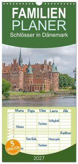 Produktbild: Familienplaner 2027 - Schl&ouml;sser in D&auml;nemark mit 5 Spalten (Wandkalender, 21 x 45 cm) CALVENDO
