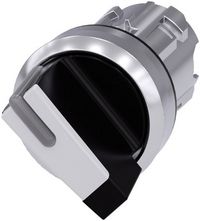 Produktbild: Siemens 3SU10522BF600AA0 3SU1052-2BF60-0AA0 Knebelschalter Frontring Metall, Hochglanz Schwarz, Wei&szlig; 1 x 90 &deg; 1 St.