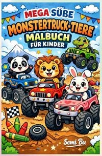 Produktbild: Mega S&uuml;&szlig;e Monstertruck-Tiere Malbuch f&uuml;r Kinder