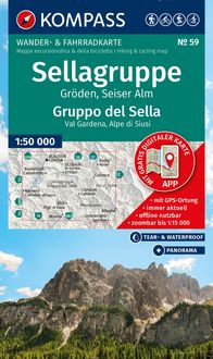 Produktbild: KOMPASS Wanderkarte 59 Sellagruppe, Gr&ouml;den, Seiser Alm / Gruppo del Sella, Val Gardena, Alpe di Siusi 1:50.000