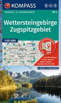 Produktbild: KOMPASS Wanderkarte 5 Wettersteingebirge, Zugspitzgebiet 1:50.000