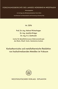 Produktbild: Karbothermische und metallothermische Reduktion von hochschmelzenden Metallen im Vakuum