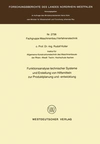Produktbild: Funktionsanalyse technischer Systeme und Erstellung von Hilfsmitteln zur Produktplanung und -entwicklung