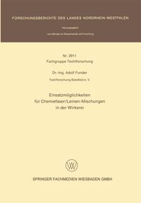 Produktbild: Einsatzm&ouml;glichkeiten f&uuml;r Chemiefaser/Leinen-Mischungen in der Wirkerei