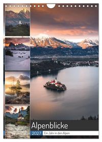 Produktbild: Alpenblicke - Ein Jahr in den Alpen (Wandkalender 2027 DIN A4 hoch), CALVENDO Monatskalender