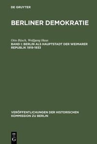 Produktbild: Berlin als Hauptstadt der Weimarer Republik 1919-1933