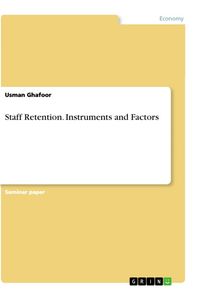 Produktbild: Staff Retention. Instruments and Factors