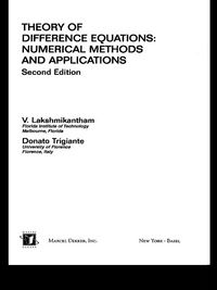 Produktbild: Theory Of Difference Equations Numerical Methods And Applications