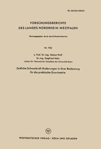 Produktbild: Zeitliche Schwerkraft-&Auml;nderungen in ihrer Bedeutung f&uuml;r die praktische Gravimetrie