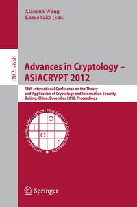 Produktbild: Advances in Cryptology -- ASIACRYPT 2012