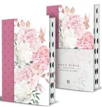 Produktbild: KJV Holy Bible, Giant Print Large Format, Hardcover Pink Floral Design with Cloth with Ribbon Marker, Red Letter, and Thumb Index