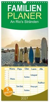 Produktbild: Familienplaner 2027 - An Rio's Str&auml;nden mit 5 Spalten (Wandkalender, 21 x 45 cm) CALVENDO
