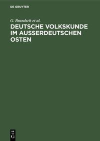 Produktbild: Deutsche Volkskunde im ausserdeutschen Osten