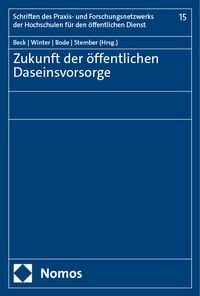Produktbild: Zukunft der &ouml;ffentlichen Daseinsvorsorge