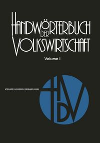 Produktbild: Handw&ouml;rterbuch der Volkswirtschaft