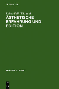 Produktbild: &Auml;sthetische Erfahrung und Edition