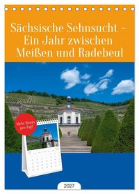 Produktbild: Tischplaner 2027 - S&auml;chsische Sehnsucht - Ein Jahr zwischen Mei&szlig;en und Radebeul (A5 Tischkalender zum Aufstellen) CALVENDO