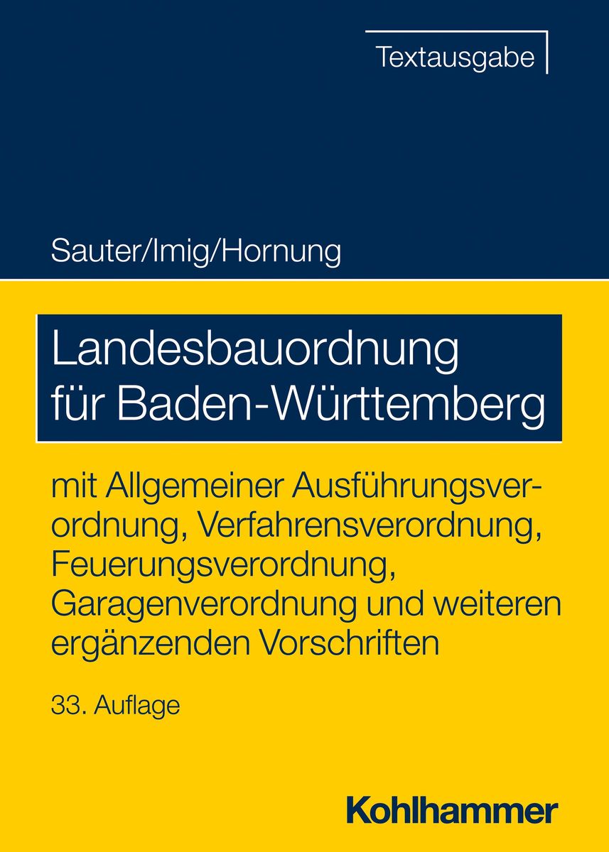 Landesbauordnung für BadenWürttemberg von Helmut Sauter Buch Thalia