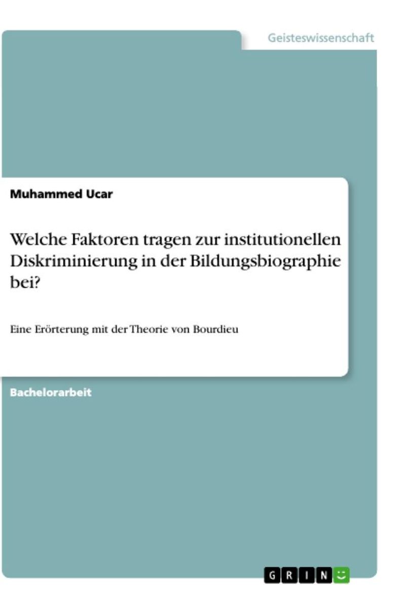 'Welche Faktoren Tragen Zur Institutionellen Diskriminierung In Der ...