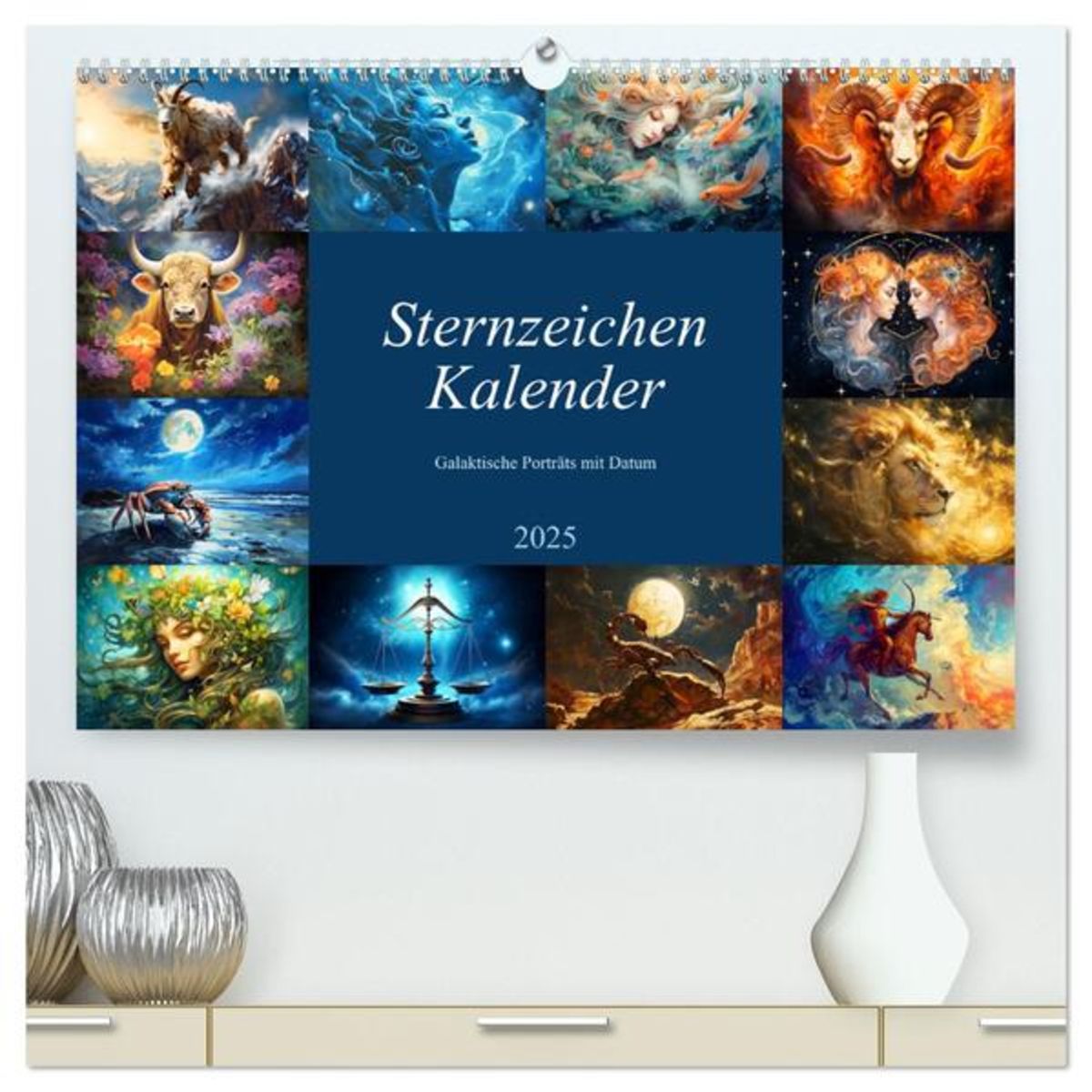 'Sternzeichen-Kalender - Galaktische Porträts mit Datum (hochwertiger Premium Wandkalender 2025 