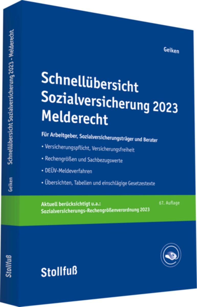 'Schnellübersicht Sozialversicherung 2023 Melderecht' Von 'Manfred ...