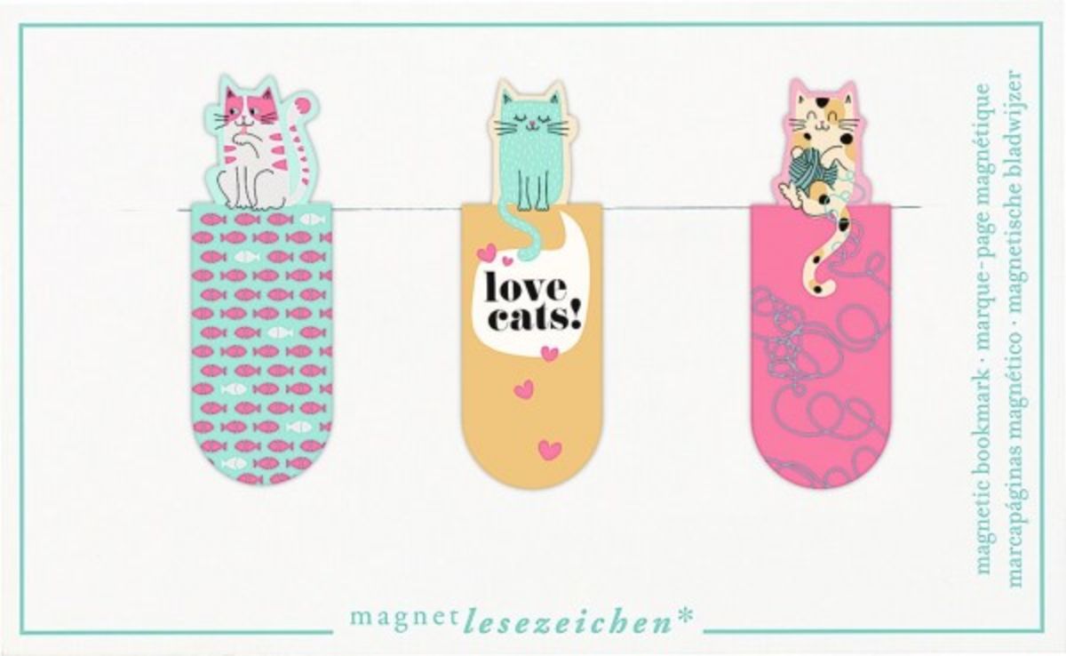 3 Magnetlesezeichen Ed, The Cat – Bunt, Je 5,5 X 2,1 Cm, Für Bücher & Unterlagen