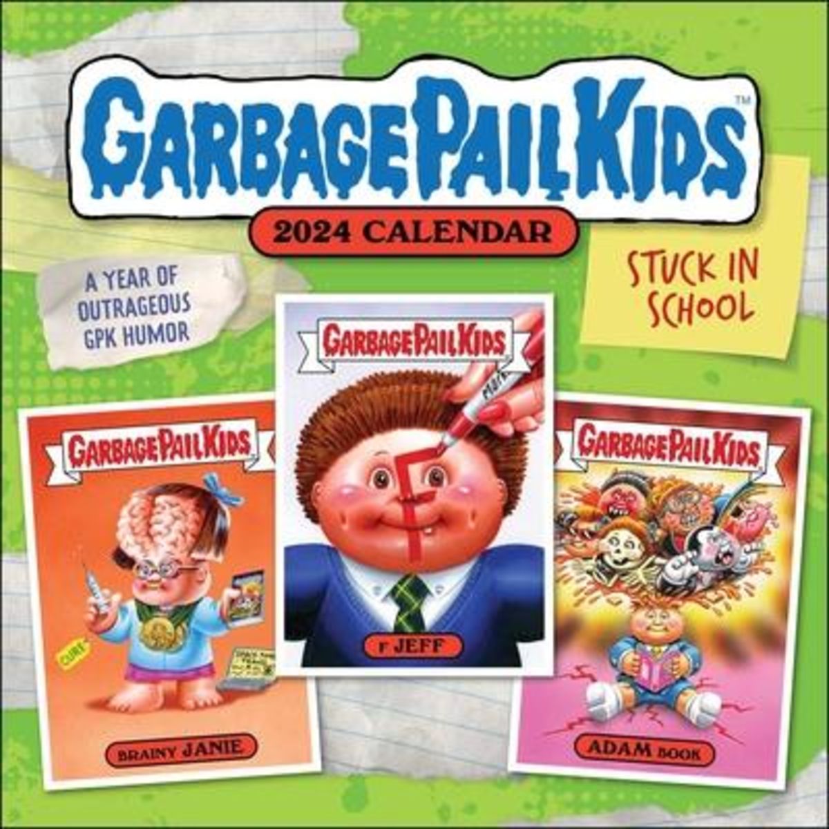 'Garbage Pail Kids Stuck in School 2024 Wall Calendar' 'Cartoon & Humor'